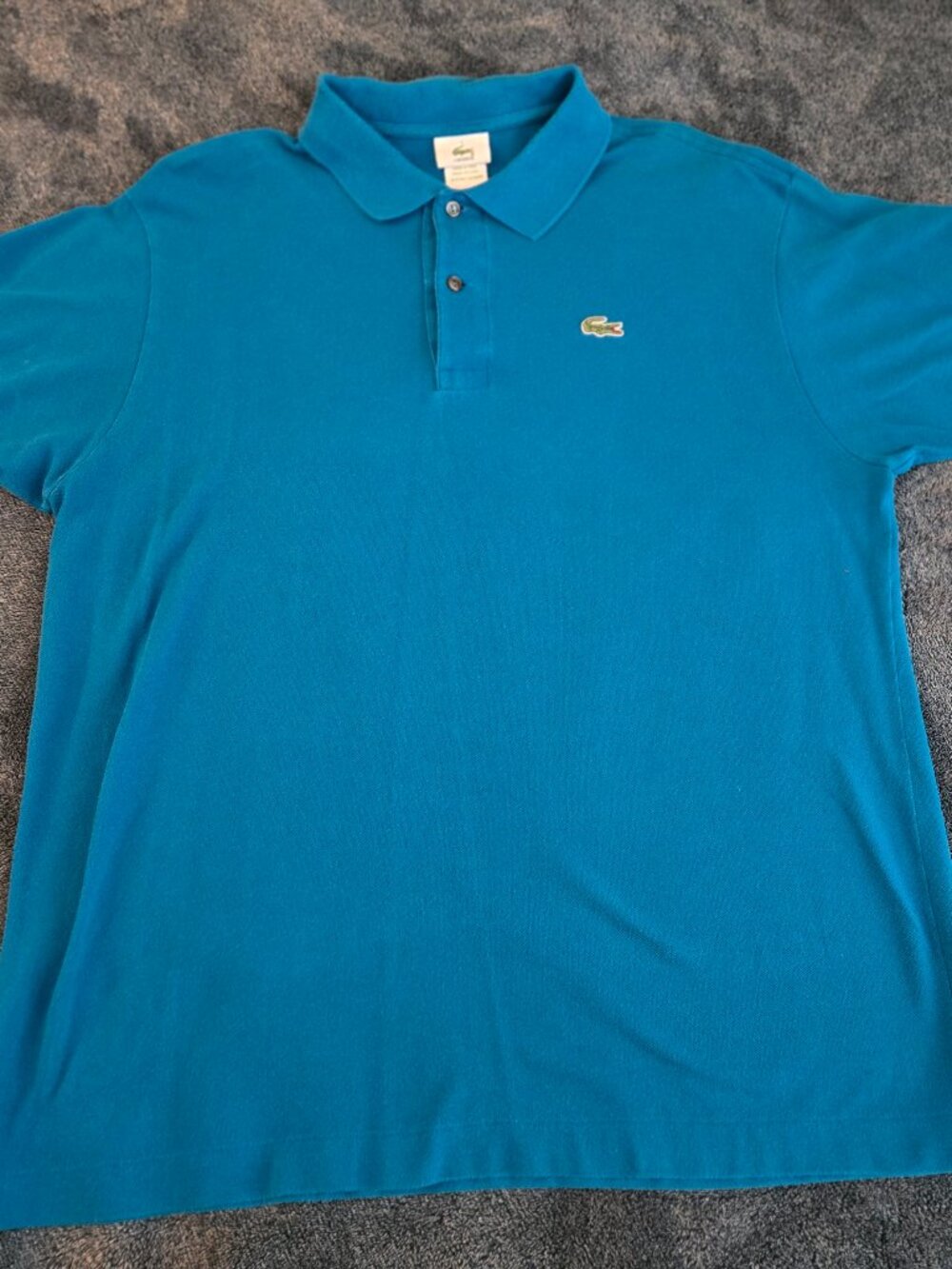 Lacoste Mens Turquoise Blue Pique Cotton Short Sleeve Polo Shirt Size 7 XL